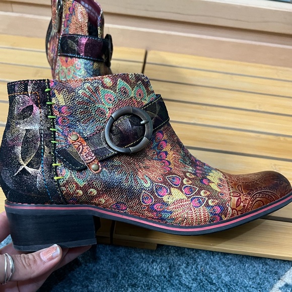 Spring Step L’ Artiste Multicolor Paisley women’s Boots size 40 - Picture 5 of 10
